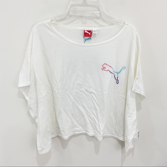 Puma Tops - PUMA White Cropped Sleeveless Tee Medium NWOT